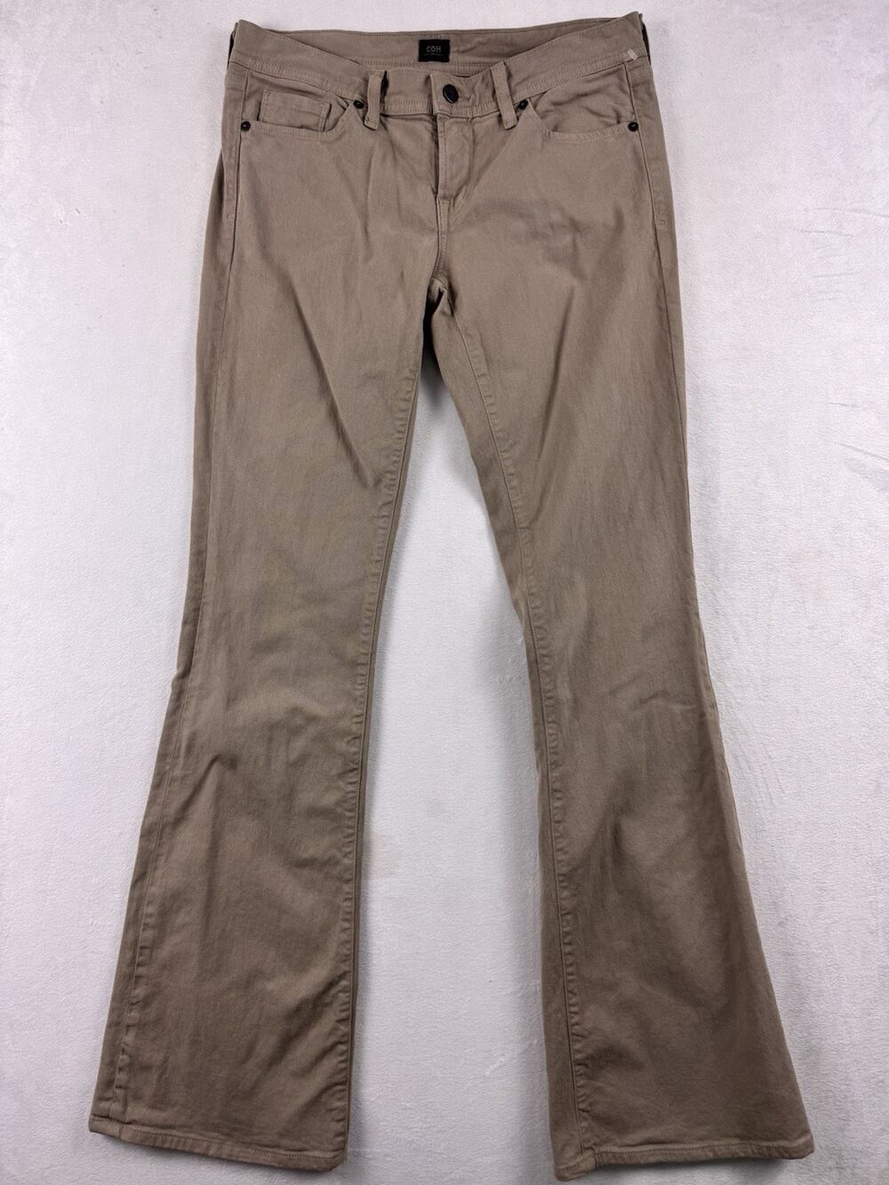 Citizens of Humanity Low Rise Bootcut Flare Pants Sz 29 Khaki Tan Five Pocket